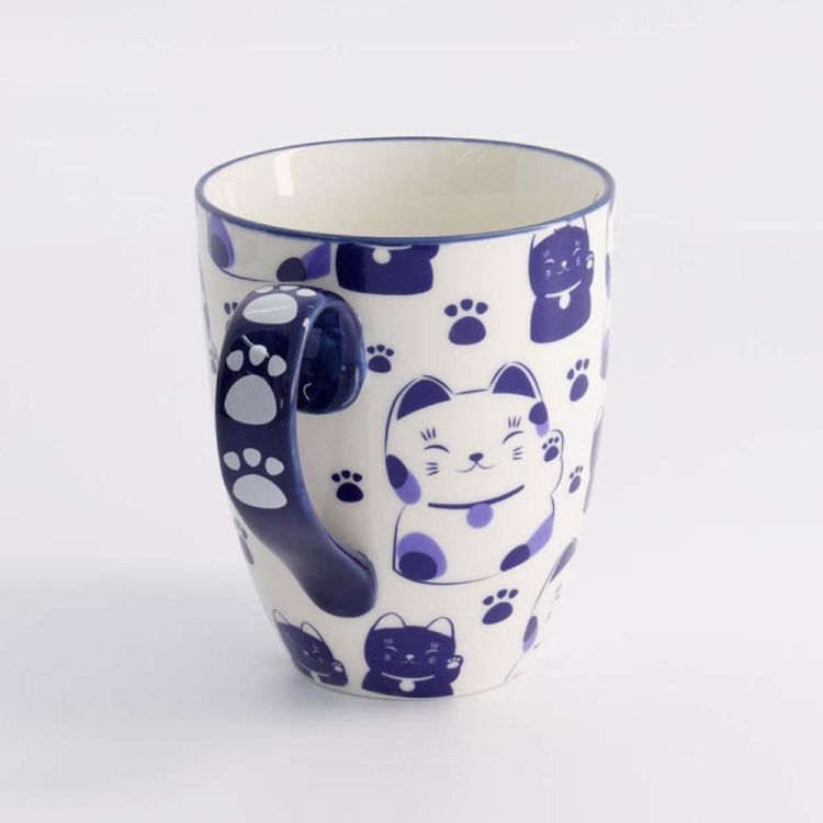 Tokyo Design Studio Kawaii Blue Maneko mug 380ml (Wit) - Panache (Koksijde)