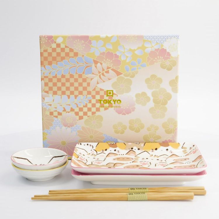 Tokyo Design Studio Kawaii Cat Sushi plate set (Multi) - Panache (Koksijde)
