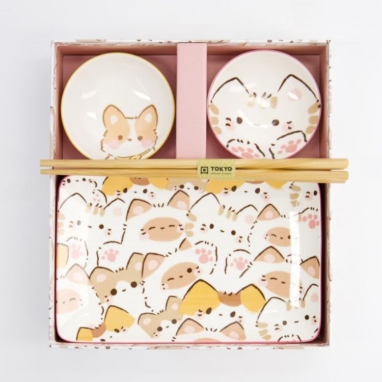 Tokyo Design Studio Kawaii Cat Sushi plate set (Multi) - Panache (Koksijde)