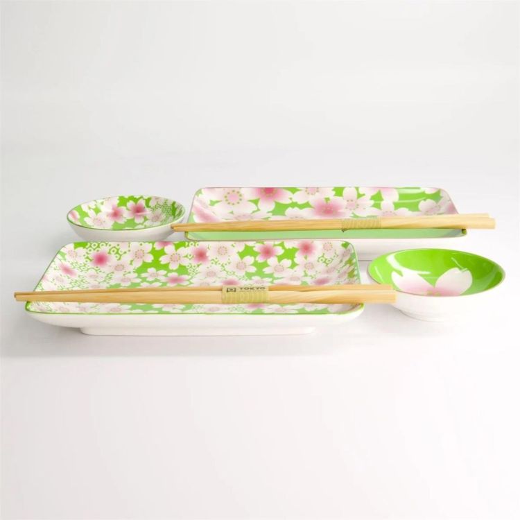 Tokyo Design Studio Kawaii Flower Sushi plate set (Groen) - Panache (Koksijde)