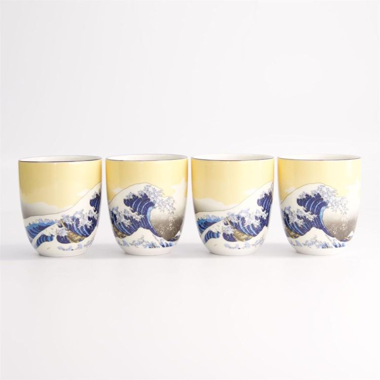 Tokyo Design Studio Kawaii Hokusai 4 Tea Cup set 170ml (Blauw) - Panache (Koksijde)