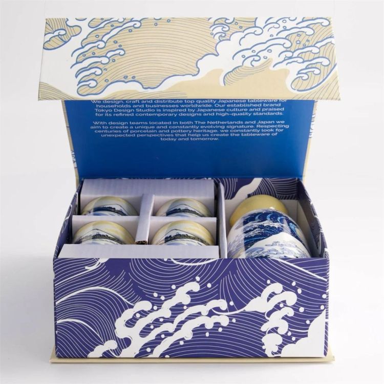 Tokyo Design Studio Kawaii Hokusai Sake set (Blauw) - Panache (Koksijde)