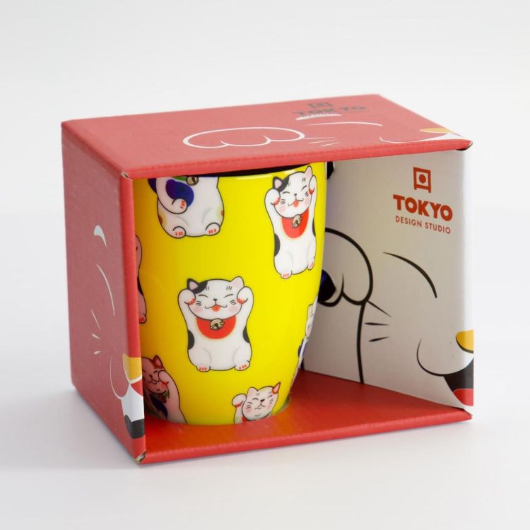 Tokyo Design Studio Kawaii Lucky Cat Classic mug 380ml (Yellow) - Panache (Koksijde)