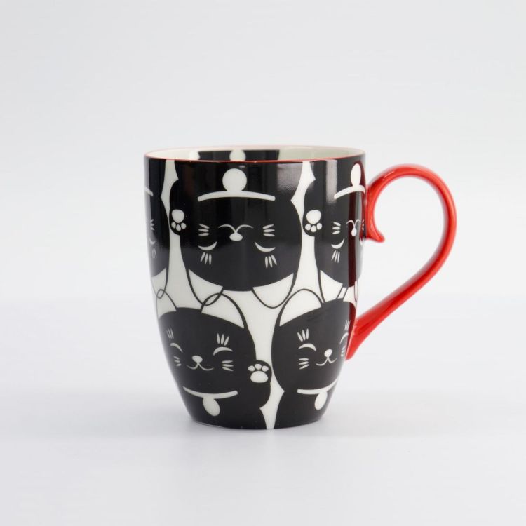 Tokyo Design Studio Kawaii Lucky Cat mug 380ml (Zwart) - Panache (Koksijde)