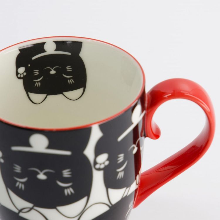 Tokyo Design Studio Kawaii Lucky Cat mug 380ml (Zwart) - Panache (Koksijde)