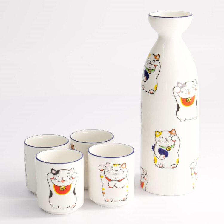 Tokyo Design Studio Kawaii Lucky Cat Sake set (White) - Panache (Koksijde)