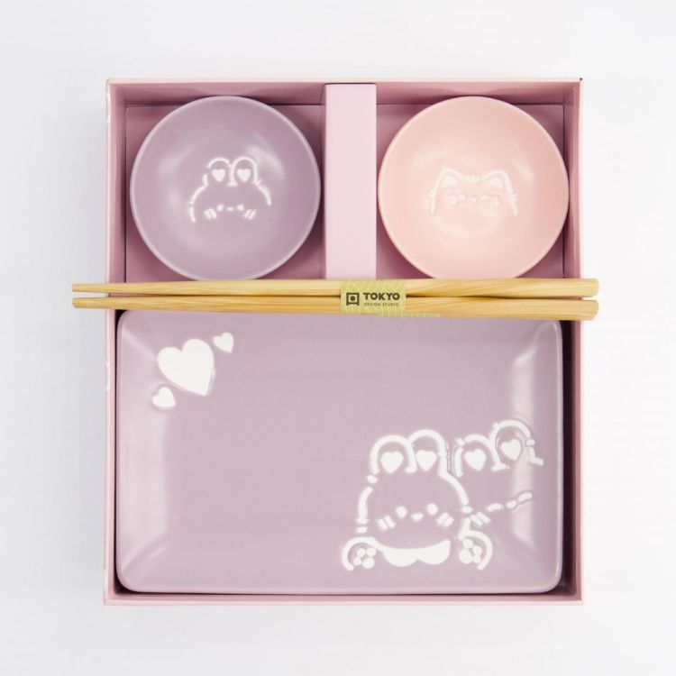 Tokyo Design Studio Kawaii Rabit Cat Sushi plate set (Multi) - Panache (Koksijde)