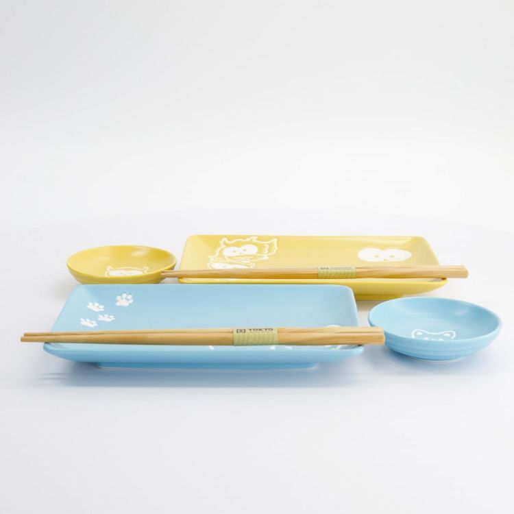 Tokyo Design Studio Kawaii Shiba Owl Sushi plate set (Multi) - Panache (Koksijde)