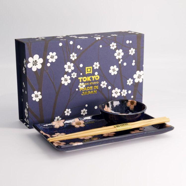 Tokyo Design Studio Sakura Navy Sushi set (Blauw) - Panache (Koksijde)