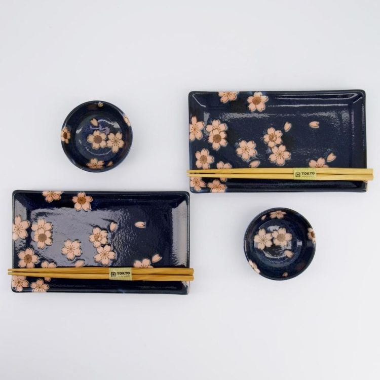 Tokyo Design Studio Sakura Sushi plate set (Navy) - Panache (Koksijde)
