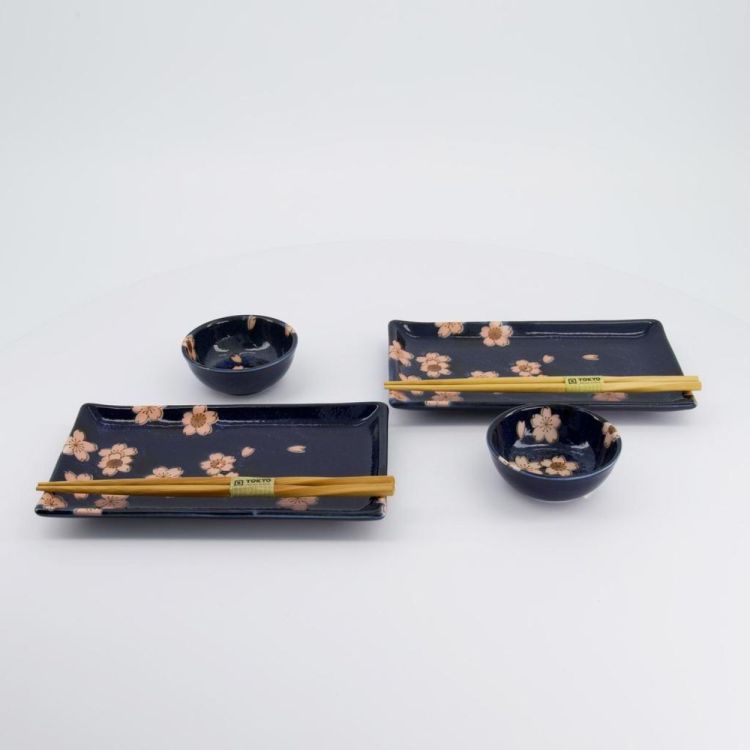 Tokyo Design Studio Sakura Sushi plate set (Navy) - Panache (Koksijde)