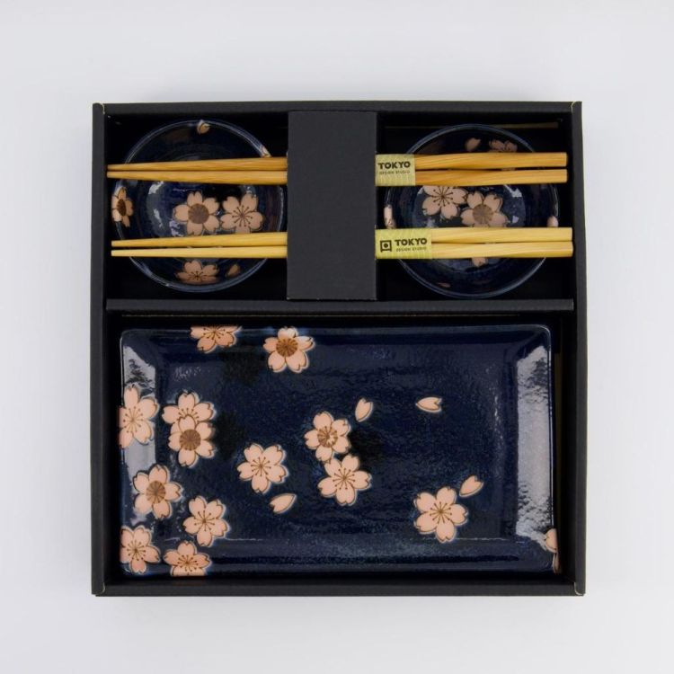 Tokyo Design Studio Sakura Sushi plate set (Navy) - Panache (Koksijde)