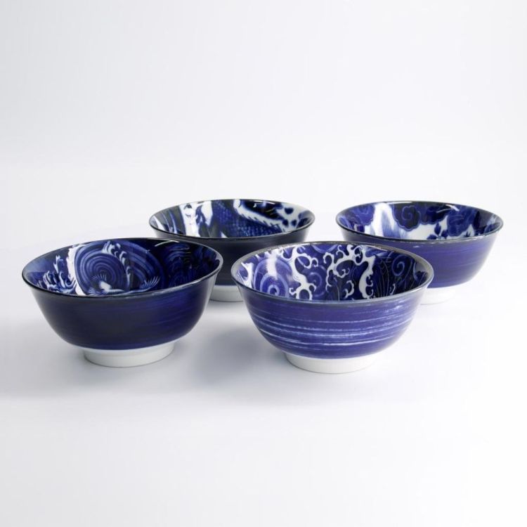 Tokyo Design Studio Set 4 Japonism bowls 500ml (Blue) - Panache (Koksijde)