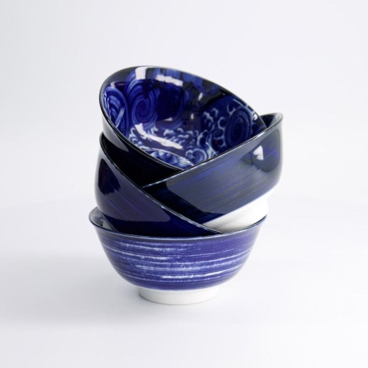 Tokyo Design Studio Set 4 Japonism bowls 500ml (Blue) - Panache (Koksijde)