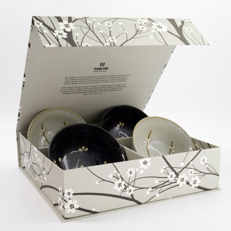 Tokyo Design Studio Set 4 Sakura Tayo bowls 650ml Ø15cm (Multi) - Panache (Koksijde)
