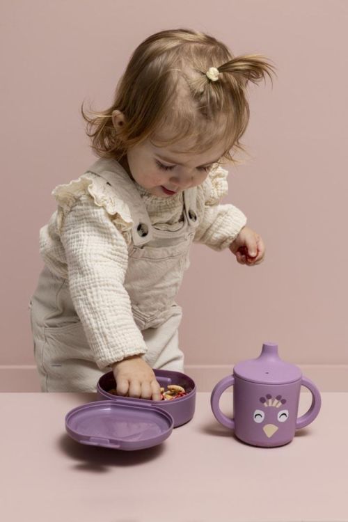 Trixie Set de 2 Boîtes à Snacks avec Clip - Mrs. Peacock (Paars) - Panache (Koksijde)