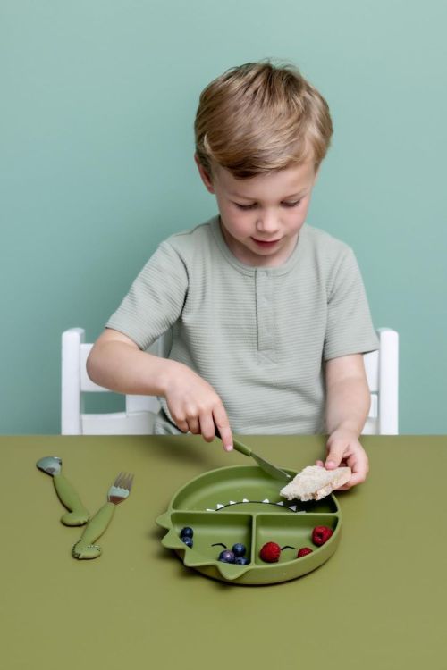 Trixie Siliconen bord met vakjes en zuignap - Mr. Dino () - Panache (Koksijde)