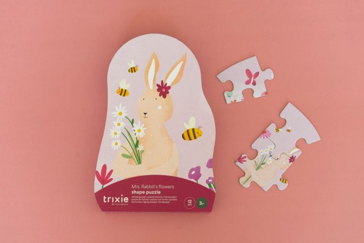 Trixie Vormenpuzzel 12 stukjes - Mrs. Rabbits bloemen (Multi) - Panache (Koksijde)