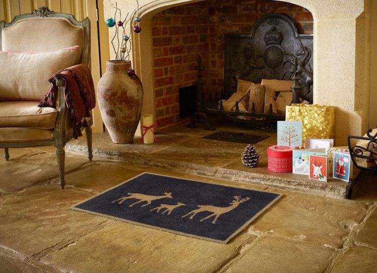 Turtle Mat Deer Family Gold 60x85cm (Multi) - Panache (Koksijde)