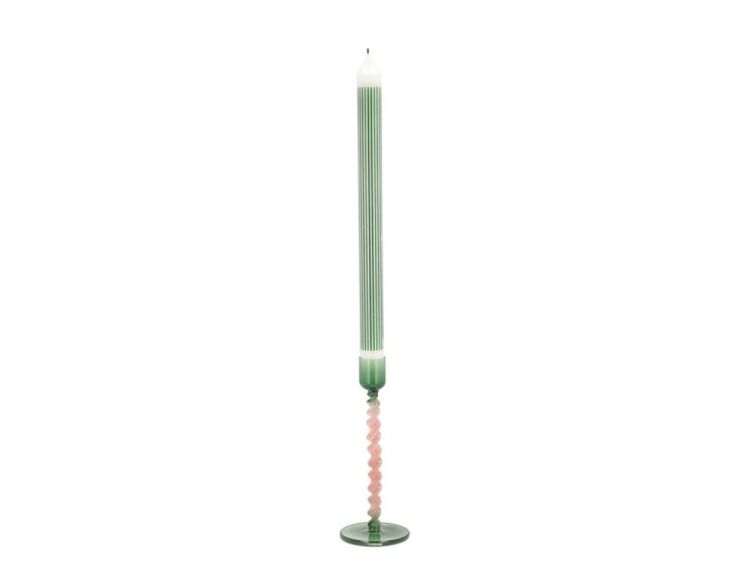 Villa Collection Candlestick Styles 7.4 x 16.3 cm (Green/Rose) - Panache (Koksijde)