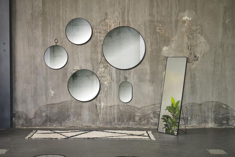 Villa Collection Spiegel Vardo Ø100cm metaal (Black) - Panache (Koksijde)