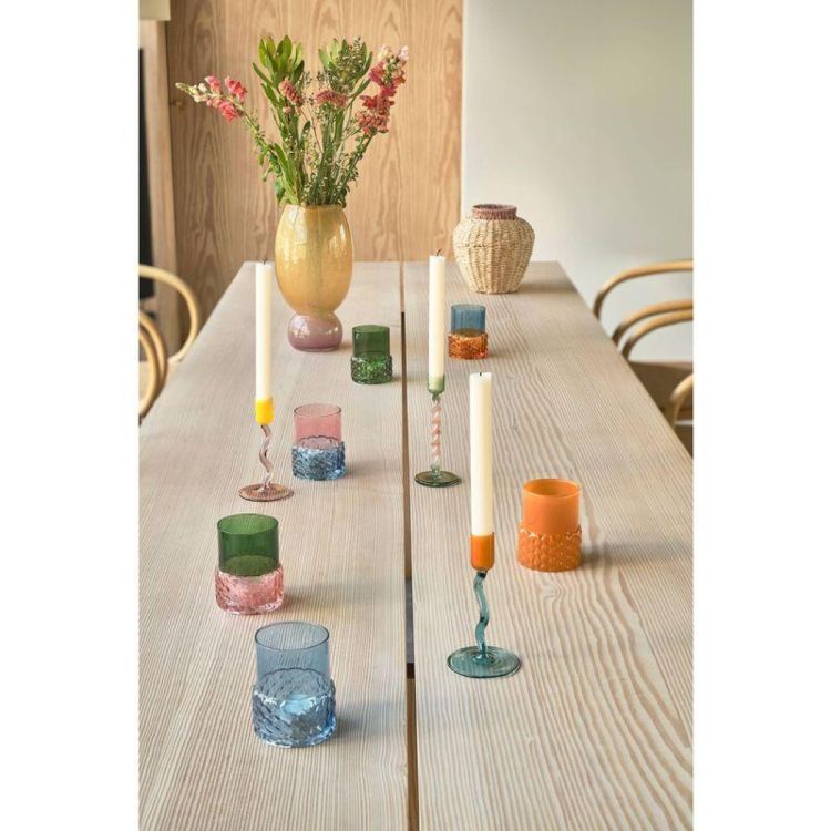 Villa Collection Tealight holder Styles 7,7 x 10 cm (Blue/Rose) - Panache (Koksijde)