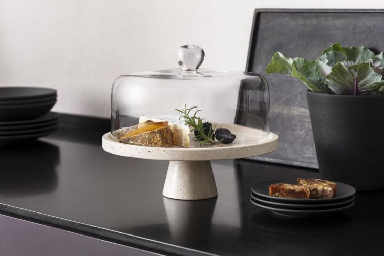 Villeroy & Boch Manufacture Travertine Dienblad op voet 28cm (Naturel) - Panache (Koksijde)