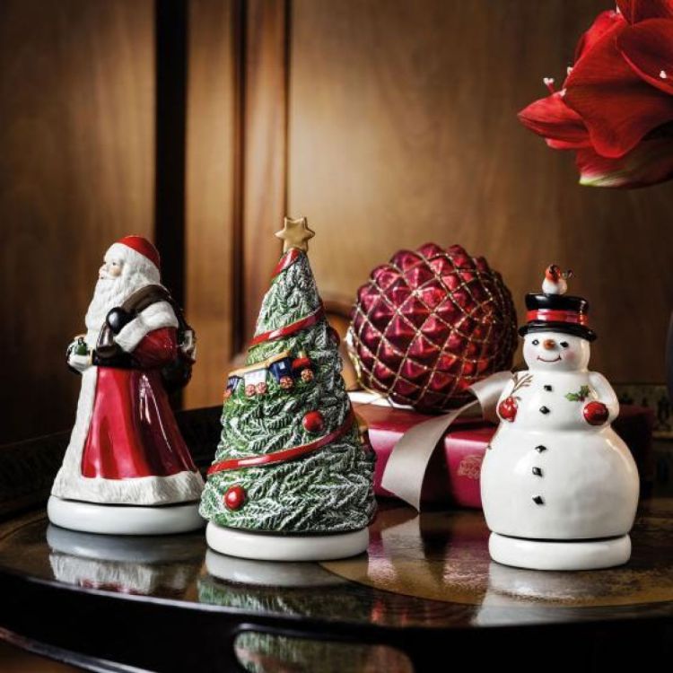 Villeroy & Boch Nostalgic Melody Santa muziekdoos draaiend (Rood) - Panache (Koksijde)