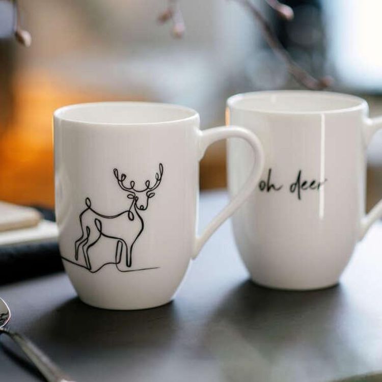 Villeroy & Boch XMAS Set Reindeer 2 stuks (Wit) - Panache (Koksijde)