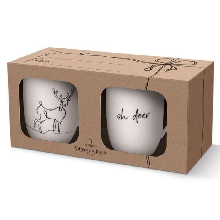 Villeroy & Boch XMAS Set Reindeer 2 stuks (Wit) - Panache (Koksijde)