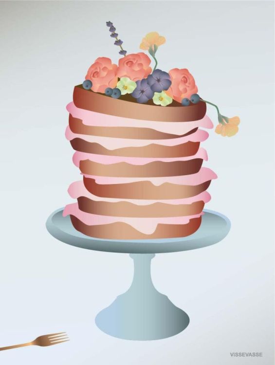 ViSSEVASSE cake with flowers - greeting card () - Panache (Koksijde)