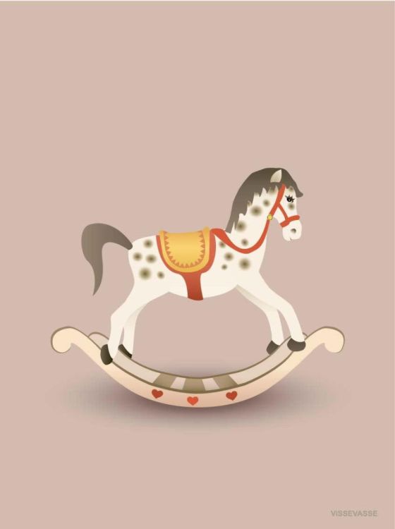 ViSSEVASSE rocking horse rosy brown - greeting card () - Panache (Koksijde)