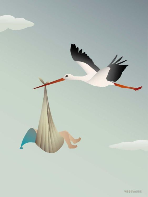 ViSSEVASSE the stork blue  - greeting card () - Panache (Koksijde)