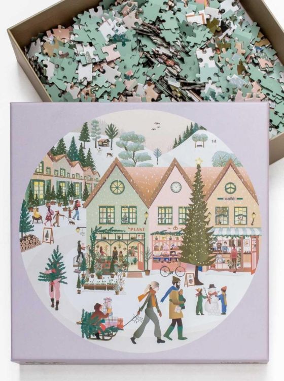 ViSSEVASSE white christmas - round puzzle 1000 pcs () - Panache (Koksijde)