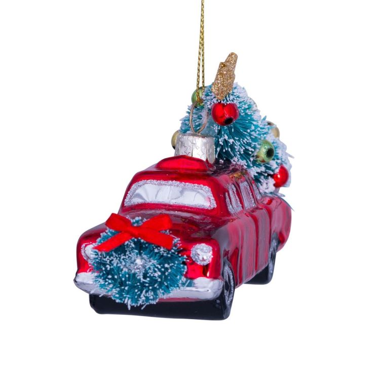 Vondels Auto met kerstboom H5,5cm kerstbal glas (Multi) - Panache (Koksijde)