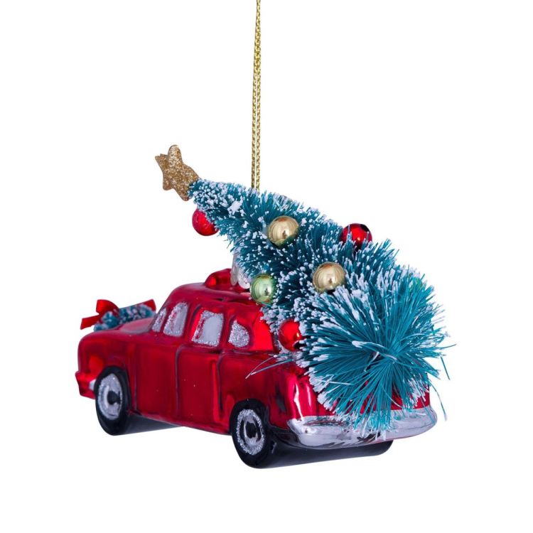 Vondels Auto met kerstboom H5,5cm kerstbal glas (Multi) - Panache (Koksijde)