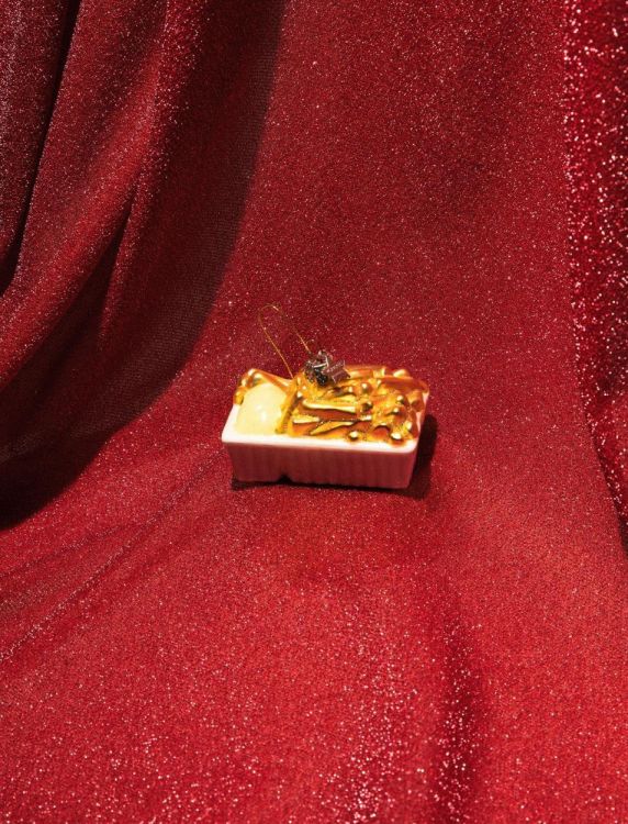 Vondels Bakje Frieten H4cm kerstbal glas (Multi) - Panache (Koksijde)