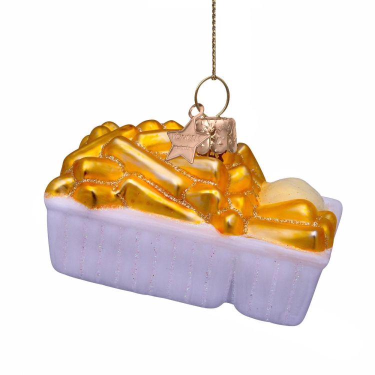 Vondels Bakje Frieten H4cm kerstbal glas (Multi) - Panache (Koksijde)