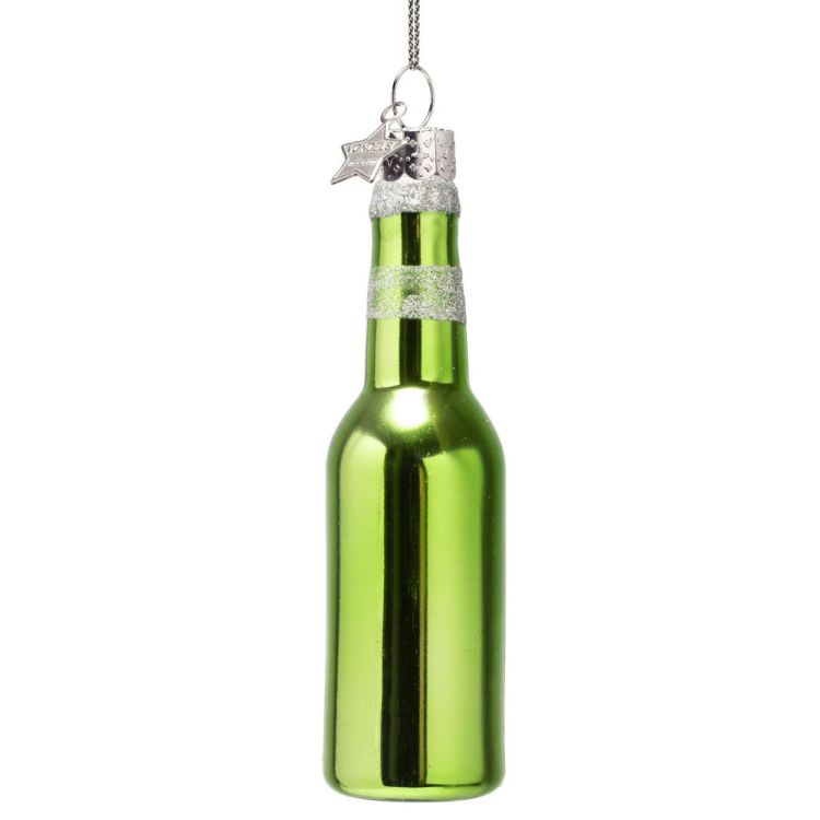 Vondels Bierflesje H12,5cm kerstbal glas (Groen) - Panache (Koksijde)
