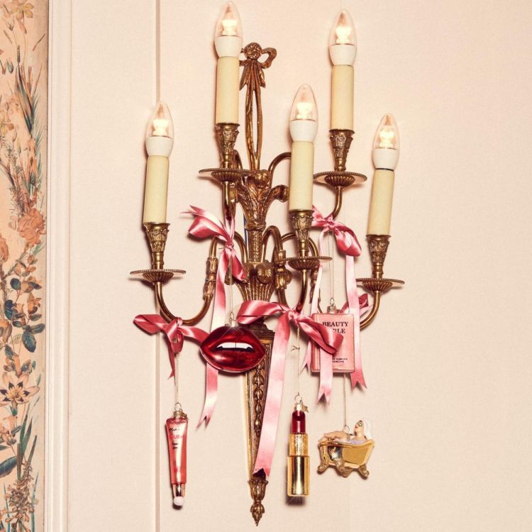 Vondels Lippenstift H11cm kerstbal glas (Rood) - Panache (Koksijde)