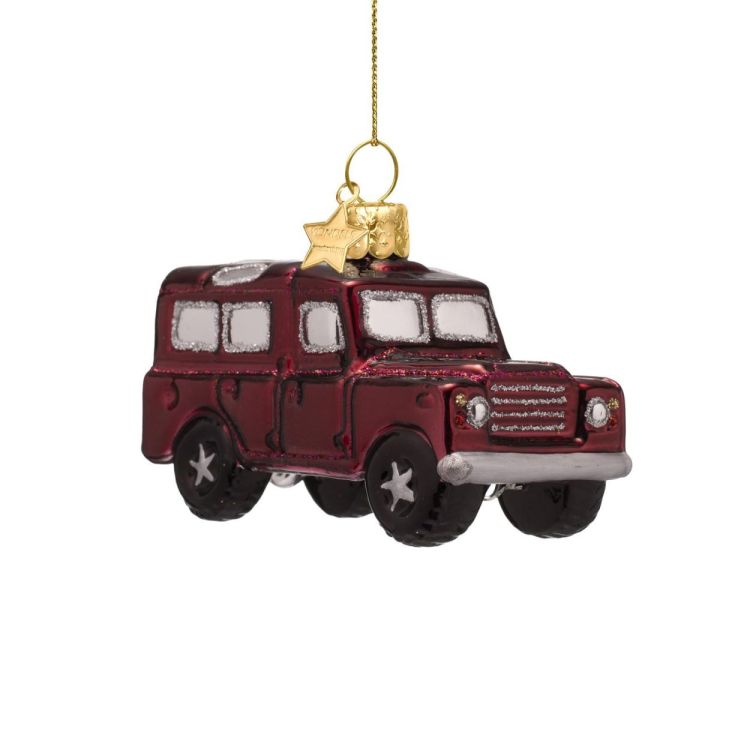Vondels SUV auto H6cm kerstbal glas (Burgundy) - Panache (Koksijde)