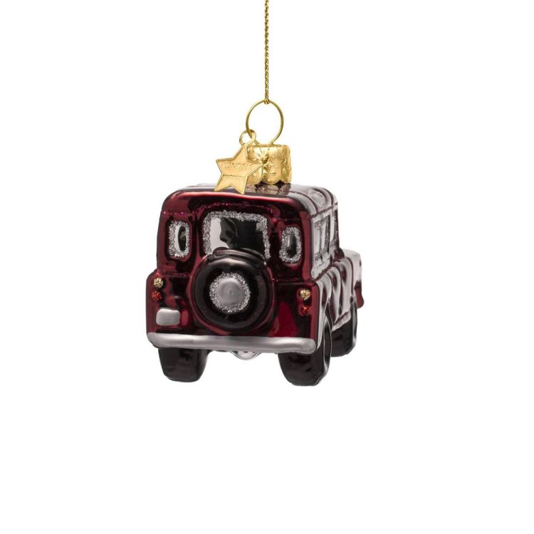 Vondels SUV auto H6cm kerstbal glas (Burgundy) - Panache (Koksijde)