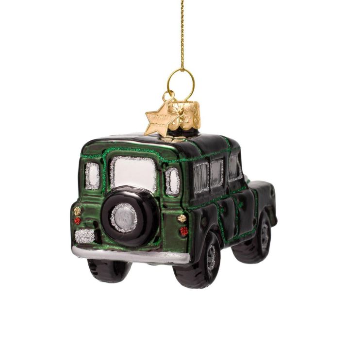 Vondels SUV auto H6cm kerstbal glas (Night Green) - Panache (Koksijde)