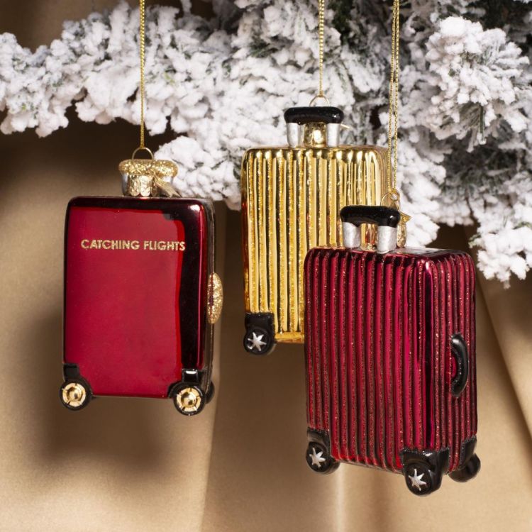 Vondels Valies H9cm kerstbal glas (Burgundy) - Panache (Koksijde)