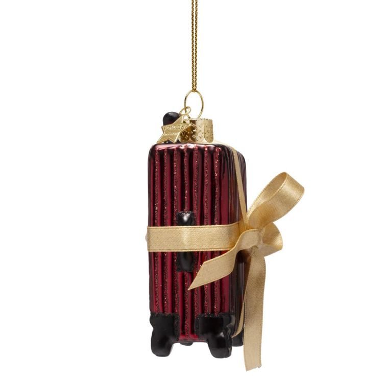 Vondels Valies H9cm kerstbal glas (Burgundy) - Panache (Koksijde)