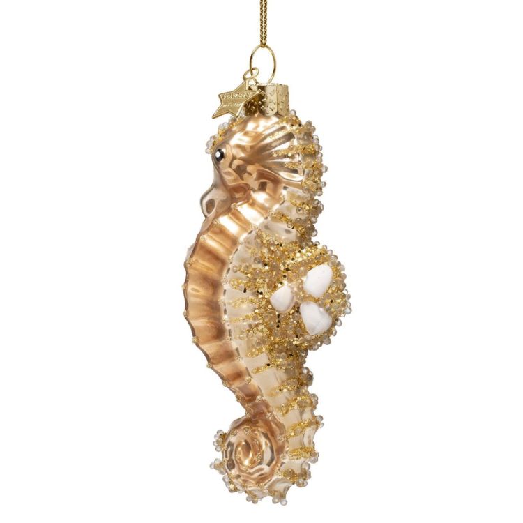 Vondels Zeepaardje H13,5cm kerstbal glas (Goud) - Panache (Koksijde)