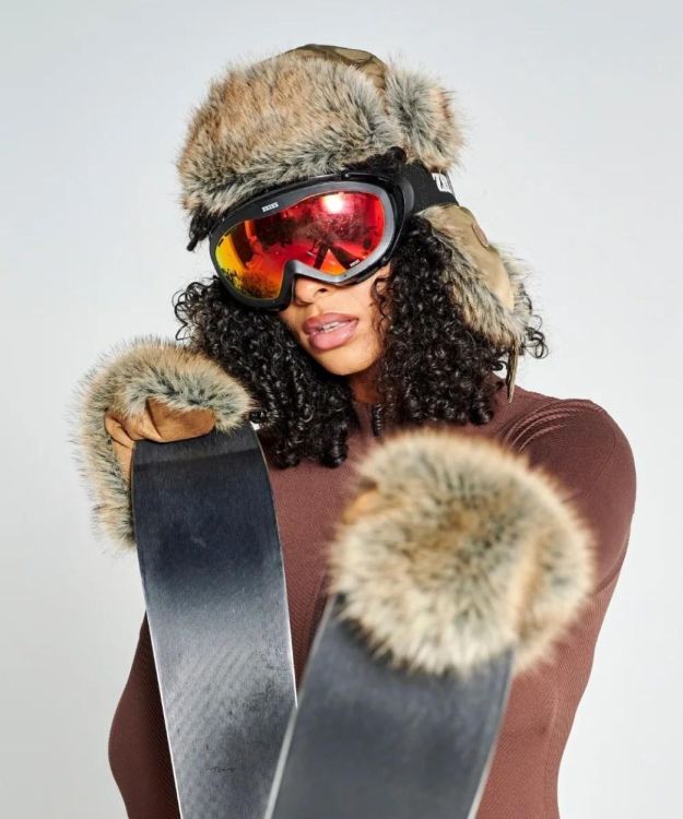 Waro by Plaids Cocooning Handschoenen Fausse Fourrure - contrasté (Marron) - Panache (Koksijde)