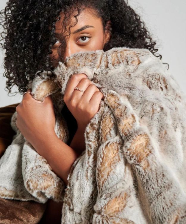 Waro by Plaids Cocooning Plaid Fausse Fourrure Frisson brun naturel 150x200cm (Naturel) - Panache (Koksijde)