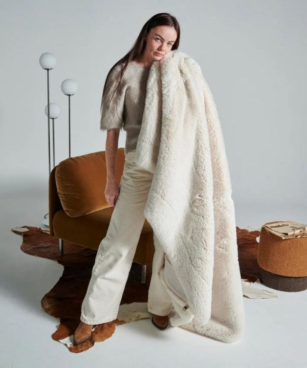 Waro by Plaids Cocooning Plaid Fausse Fourrure Polar Bear beige 150x200cm (Beige) - Panache (Koksijde)