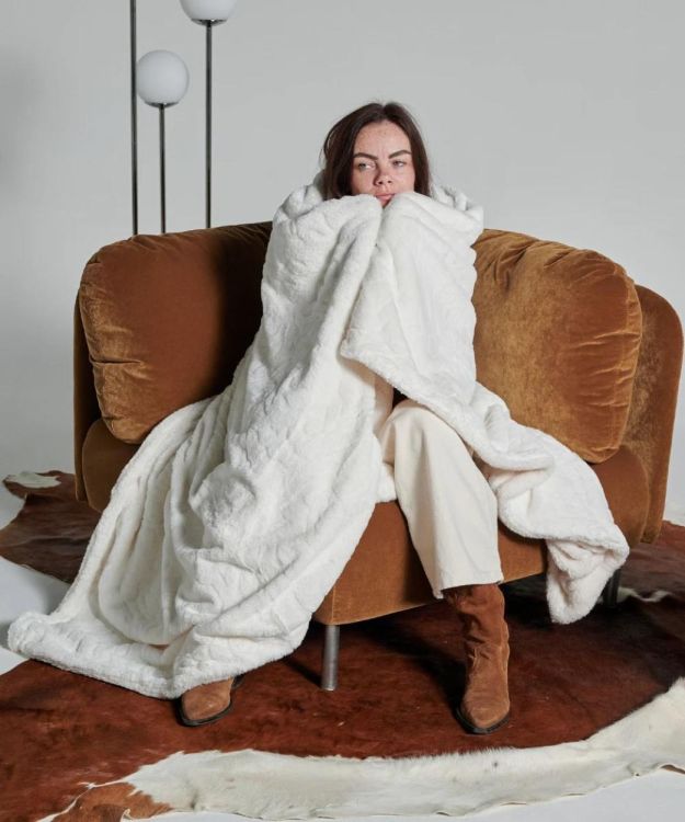 Waro by Plaids Cocooning Plaid Ours blanc 150x200cm (Blanc) - Panache (Koksijde)